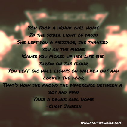 Lyrics from country music artist Chris Janson